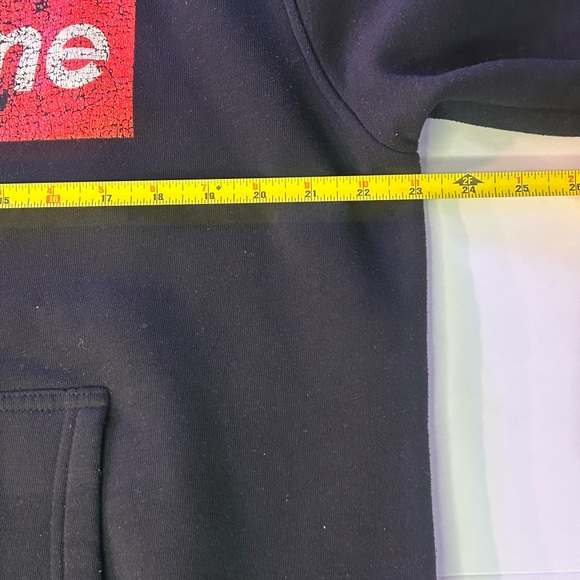 Supreme Box Logo Hoodie Black Red – Vintage Distressed Size Large - Picture 7 of 9